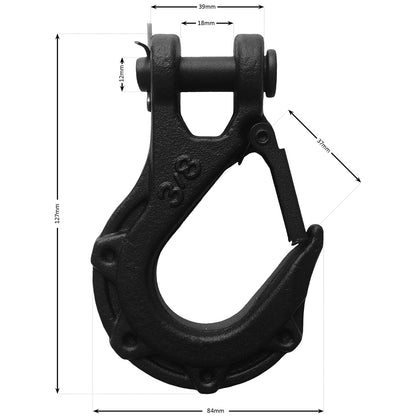 Steel Rope 26m x 9.5mm, Hole Fix. Roller Fairlead. 3/8 inch Tactical Hook. For winches up to 13,500lb.