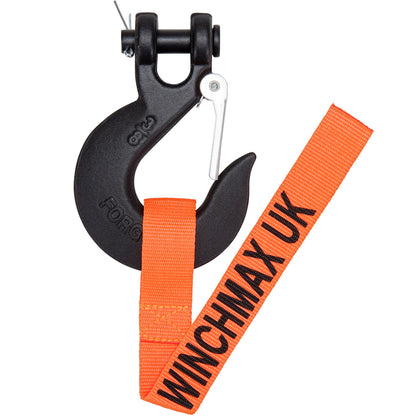 Steel Rope 26m x 9.5mm, Hole Fix. Roller Fairlead. 3/8 inch Clevis Hook. For winches up to 13,500lb.