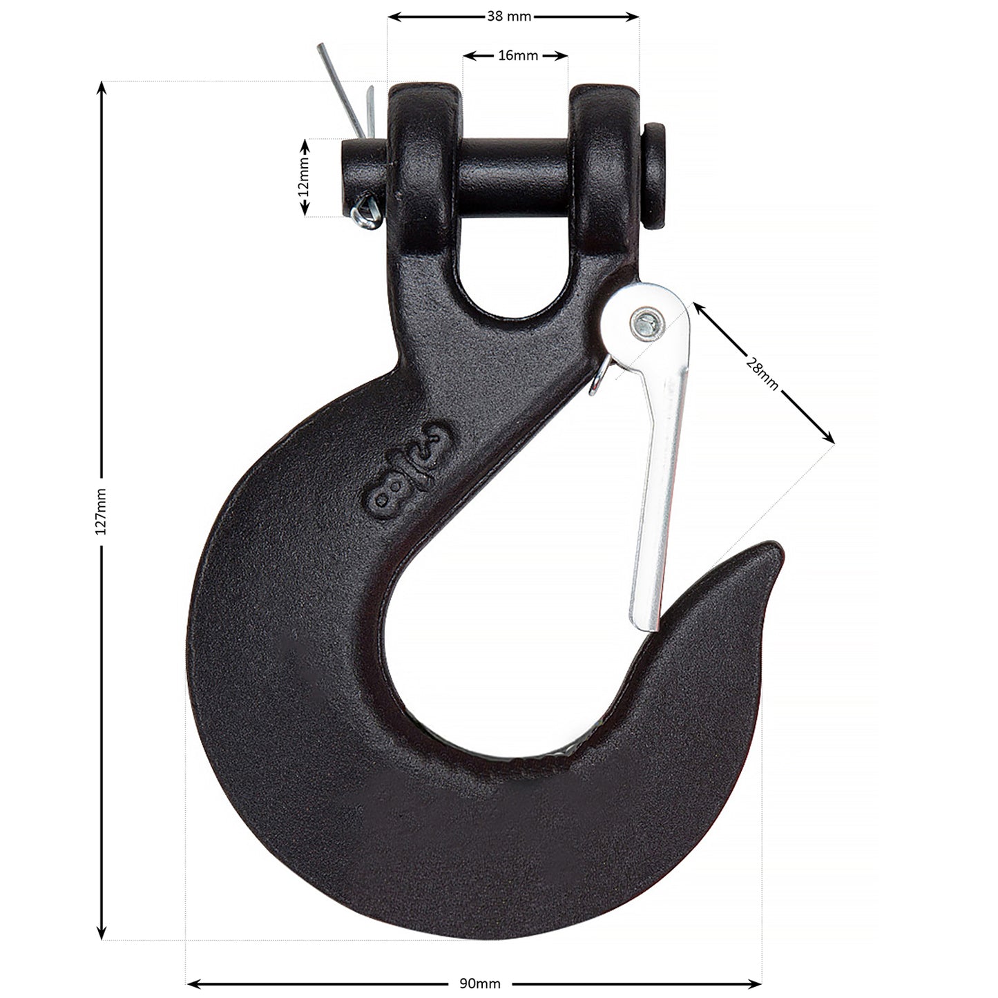 Steel Rope 26m x 9.5mm, Hole Fix. Roller Fairlead. 3/8 inch Clevis Hook. For winches up to 13,500lb.