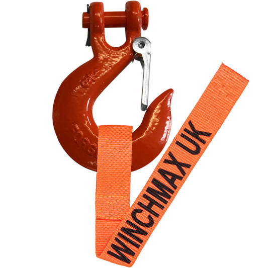 Winch Hook 3/8 Inch Clevis Forged G70, Orange. For Winches up to 14,000lb