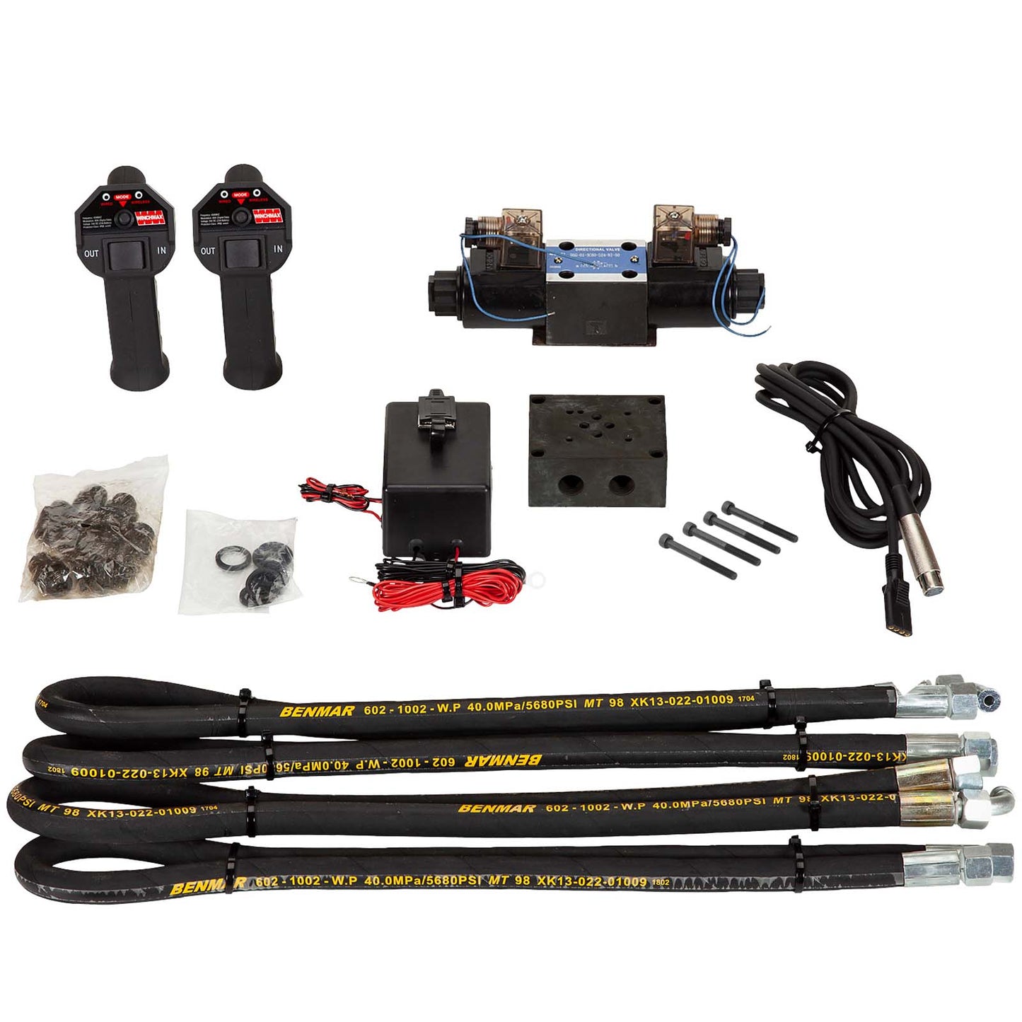 Hydraulic Winch Installation Kit.  24v Valve, Hoses, Control Gear. Wireless Remote
