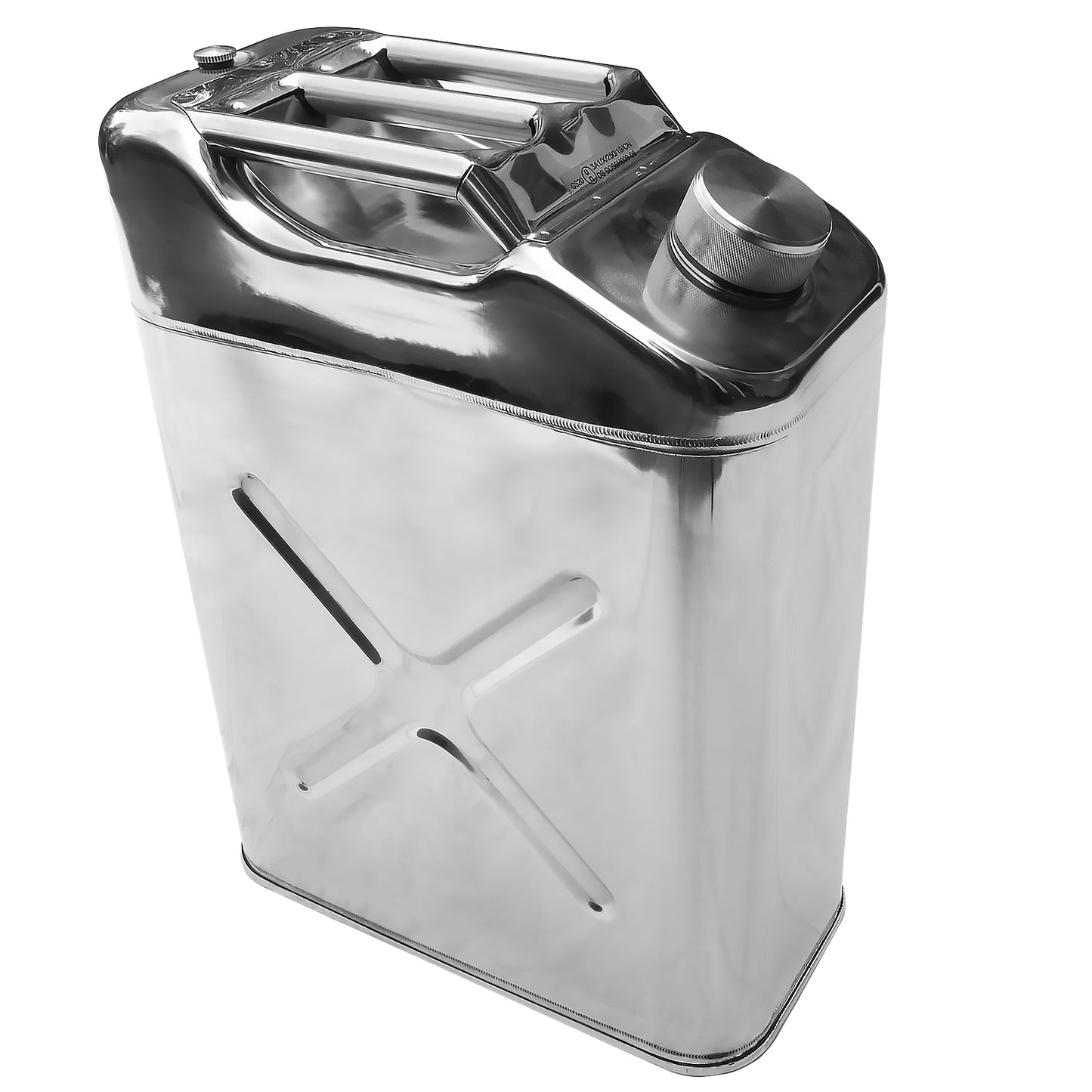 Jerry Can 20ltr Polished Stainless Steel. Fuel, Petrol, Diesel, Oil, Water. Standard Pattern.