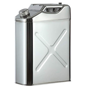 Jerry Can 20ltr Polished Stainless Steel. Fuel, Petrol, Diesel, Oil, Water. Standard Pattern.
