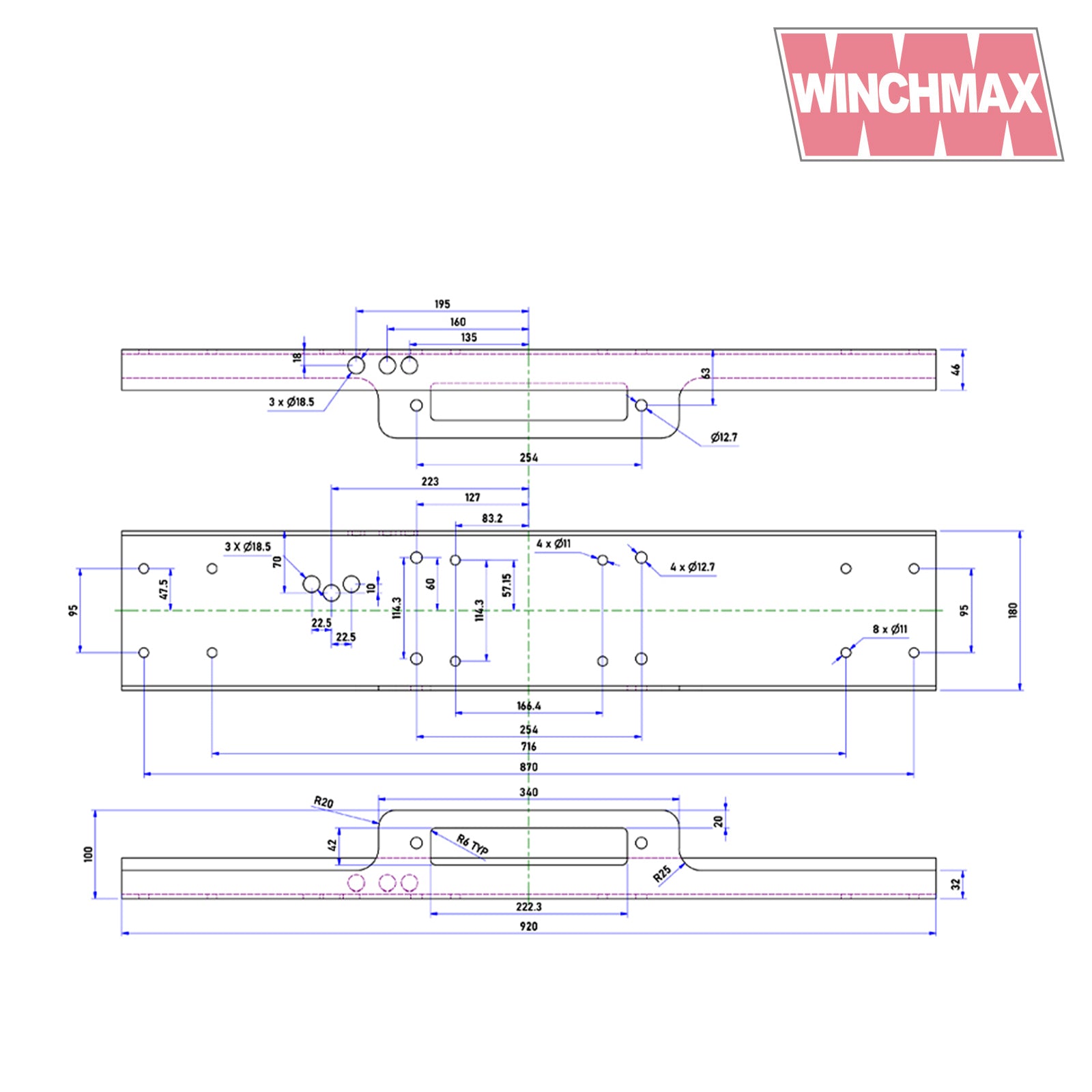 Winchmax WMMP2 Mounting plate