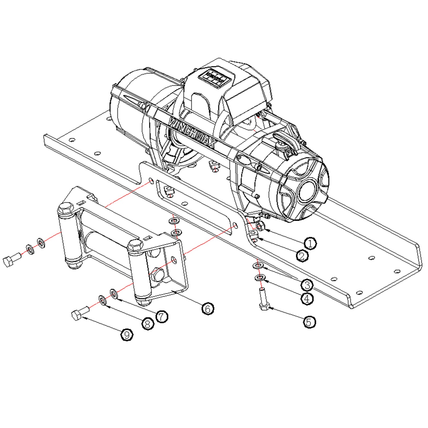 Winch Mounting plate for 13,000lb and 13,500lb WINCHMAX Winches