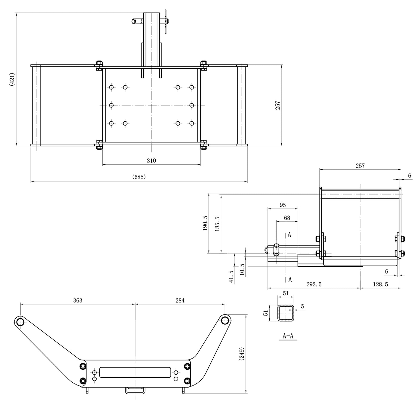 Mobile Winch Mount up to 13,500lb. 2 inch Receiver Hitch Winch Mounting Plate
