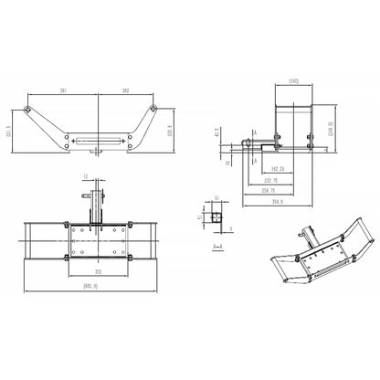 Mobile Winch Mount 17,000lb - 20,000lb 2 inch Receiver Hitch Winch Mounting plate