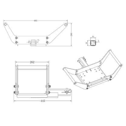 Mobile Winch Mount 17,000lb - 20,000lb 2 inch Receiver Hitch Winch Mounting plate