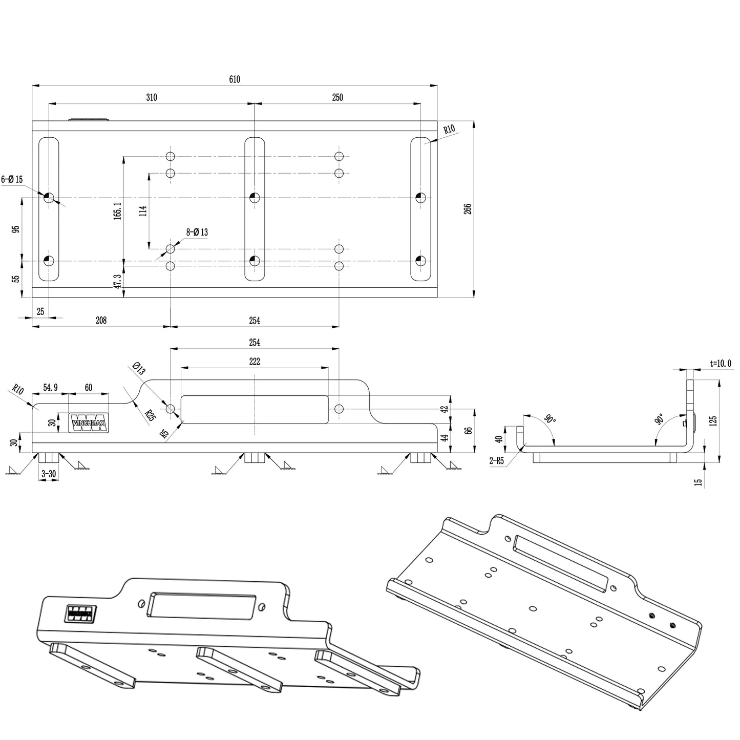 Winch Mounting plate for HD 20,000lb and HD 22,000lb Electric Winches