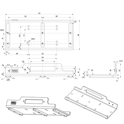 Winch Mounting plate for HD 20,000lb and HD 22,000lb Electric Winches