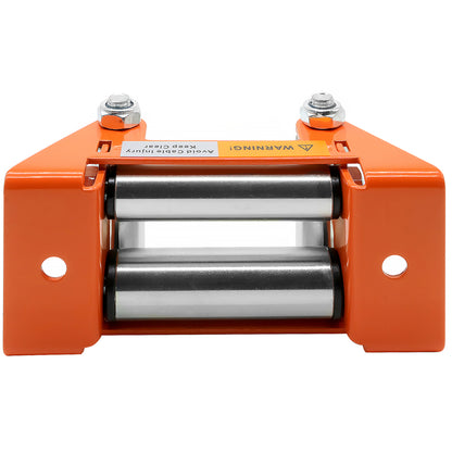 Roller Fairlead, Small, Orange. Zinc Plated Rollers.