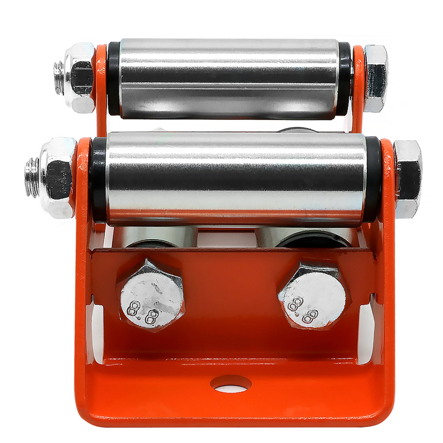 Roller Fairlead, Small, Orange. Zinc Plated Rollers.