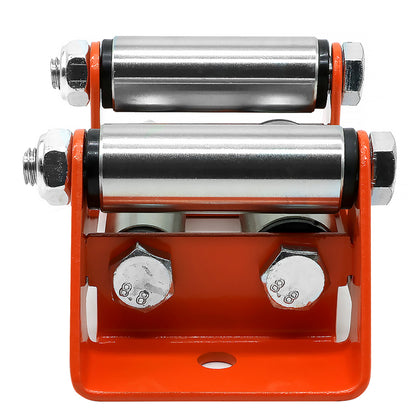 Roller Fairlead, Small, Orange. Zinc Plated Rollers.