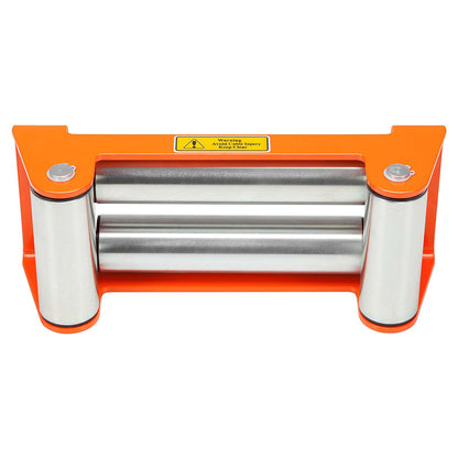 Roller Fairlead, Heavy Duty, Orange. Zinc Plated Rollers.