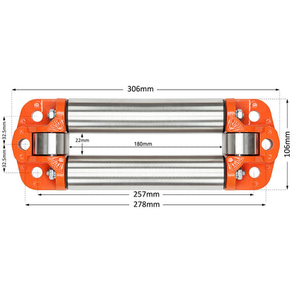 Roller Fairlead Low Profile Stainless Steel Rollers