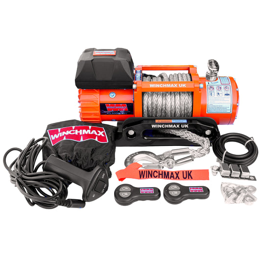 13,500lb 12V Compact Winch. Synthetic Rope. wireless Remote. Mounting plate. 'Winch in a box'