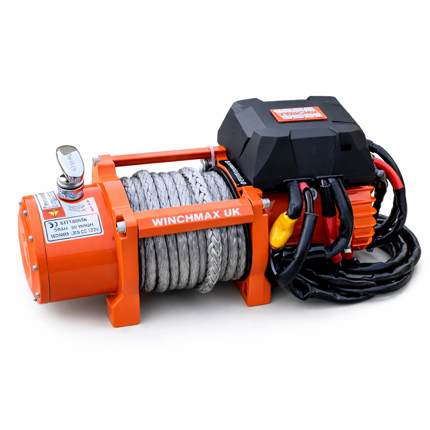 13,500lb 12V Winch. 15m x 11mm Synthetic Rope. 3/8 inch Hook + MP - Short Drum