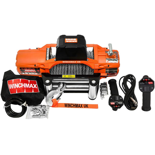 13,500lb (6,123kg) 'SL Series' Original Orange 12v Winch. 24m x 9.5mm Steel Rope, Wireless Remote Controls.