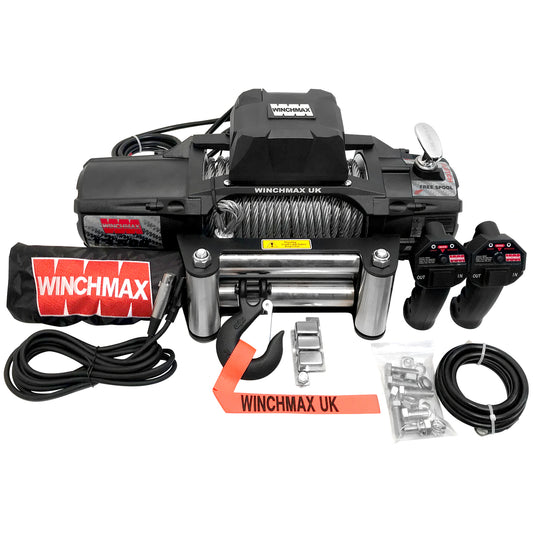 13,500lb (6,123kg) 'SL Series' 24v Military Grade Winch. 26m x 9.5mm Steel Rope, Twin Wireless Remote Controls.