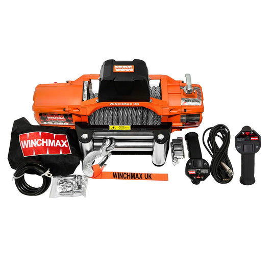 13,500lb (6,123kg) 'SL Series' Original Orange 24v Winch. 24m x 9.5mm Steel Rope, Wireless Remote Controls.