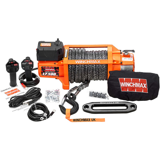 17,500lb (7,938kg) SL 12v Winch. 26m x 13mm Dyneema Rope, Wireless Remote Controls.