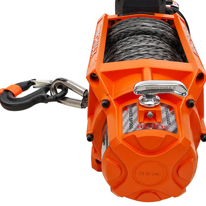 17,500lb (7,938kg) 'SL Series' Original Orange 12v Winch. 26m x 13mm Dyneema Rope, Wireless Remote Control.