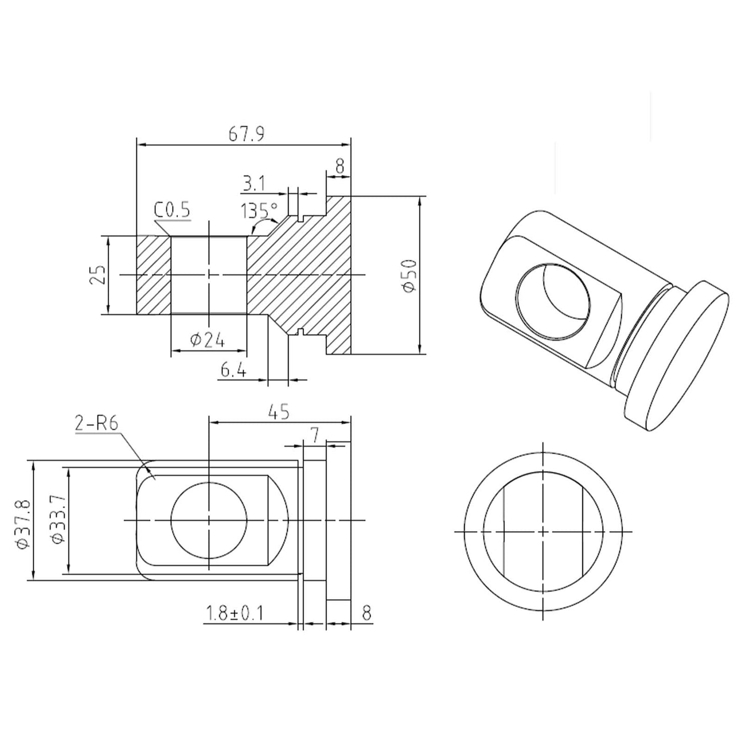 Swivel Recovery Eye. Stainless Steel for Winch Bumper Including 4.75 Ton  3/4 Inch Shackle