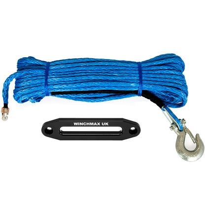 Synthetic Winch Rope 45m x 11mm, Screw Fix. 3/8 Inch Clevis Hook.