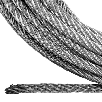 Steel Rope 15m x 9.5mm, Hole Fix. 3/8 inch Clevis Hook. For winches up to 13,500lb