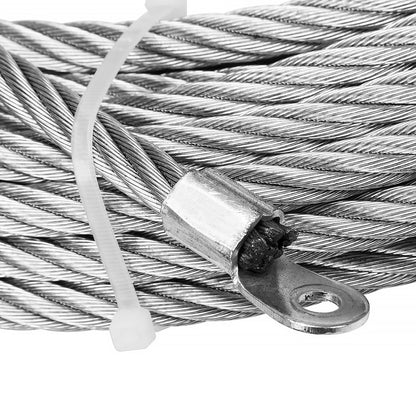 Câble en acier 26 m x 9,5 mm, fixation par vis. Crochet à chape 3/8 po. Pour treuils jusqu'à 13 500 lb.