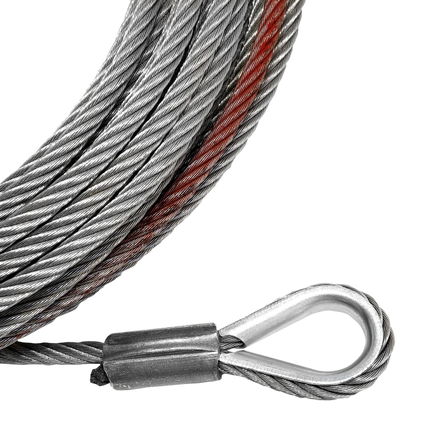 Steel Rope 26m x 9.5mm, Hole Fix. Roller Fairlead. 3/8 inch Tactical Hook. For winches up to 13,500lb.
