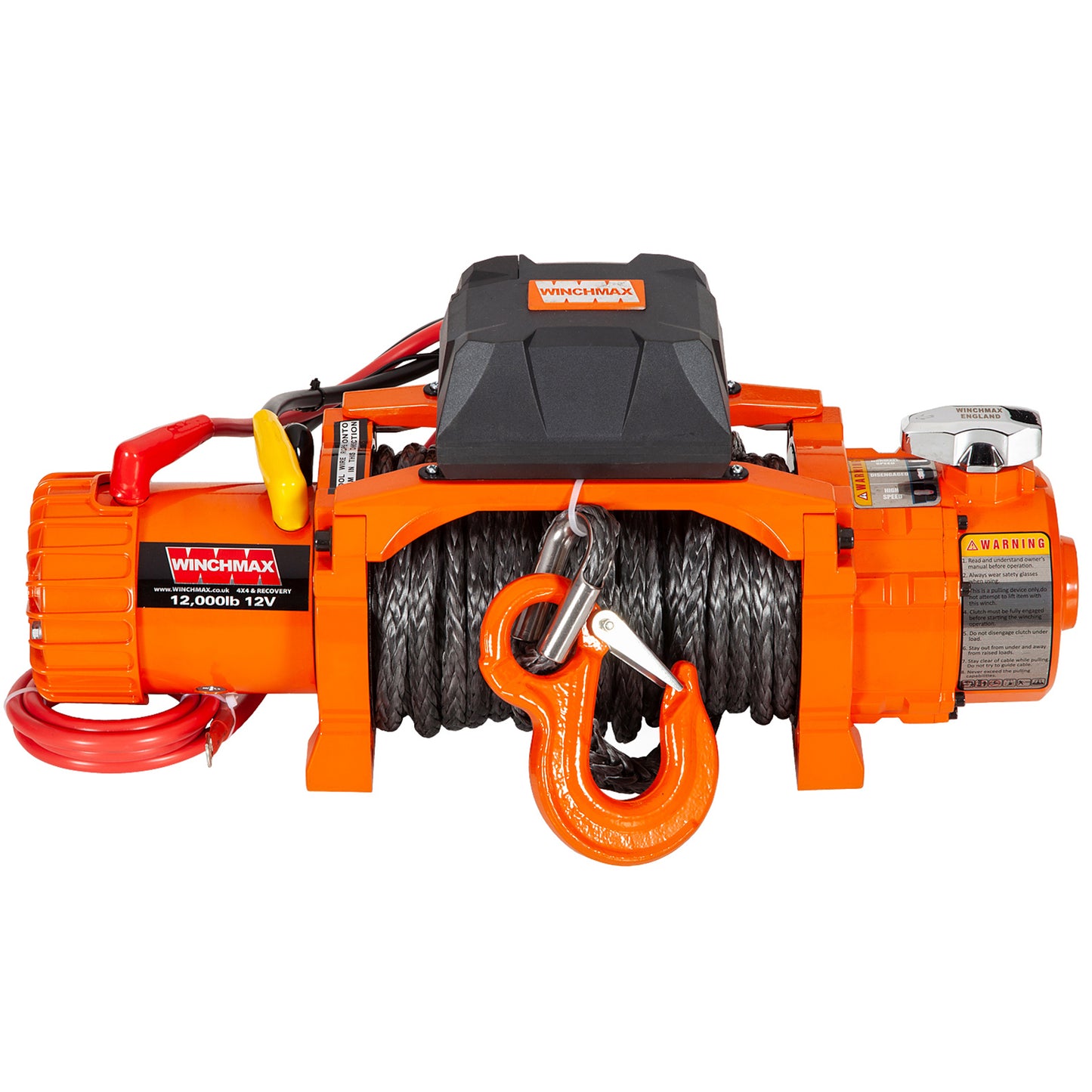 12,000lb (5,443kg) Original Orange 12v Two Speed Winch. 26m x 11mm Dyneema Rope, Wireless Remote Controls.