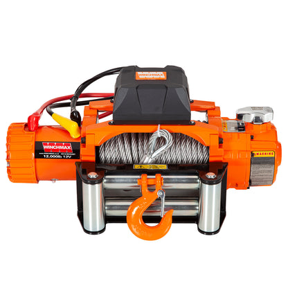 12,000lb (5,443kg) Original Orange 12v Two Speed Winch. 26m x 9.5mm Steel Rope, Wireless Remote Controls.