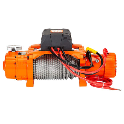 12,000lb (5,443kg) Original Orange 12v Two Speed Winch. 26m x 9.5mm Steel Rope, Wireless Remote Controls.