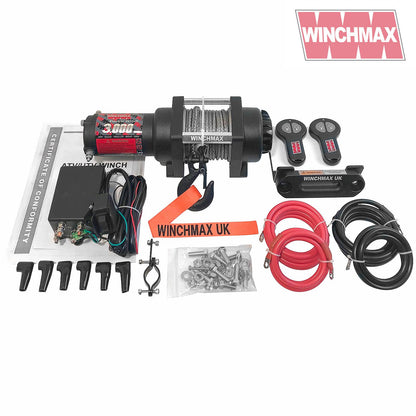 3,000lb (1,361kg) 24v Military Grade Winch. 15.5m x 5mm Dyneema Rope, Remote Controls.