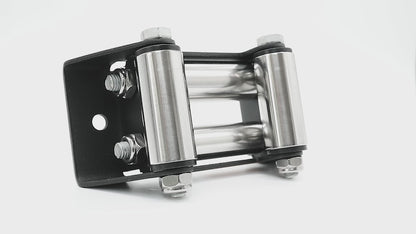Roller Fairlead, Small, Military Grade Matt Black. Stainless Steel Rollers.